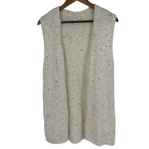 Christopher & Banks Eyelash Speckled Open Front Sleeveless Knit Vest Size S